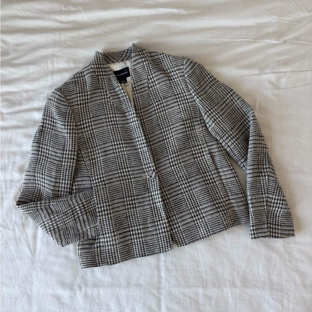 Club Monaco Black and White Checkered Blazer